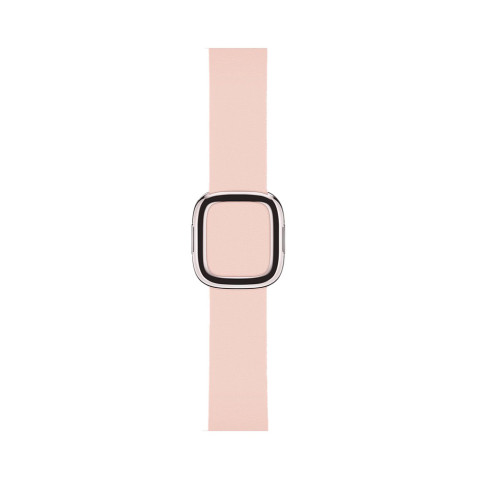 Кожаный ремешок Modern Buckle Leather для Apple Watch 42/44/45mm Silver/Pink sand